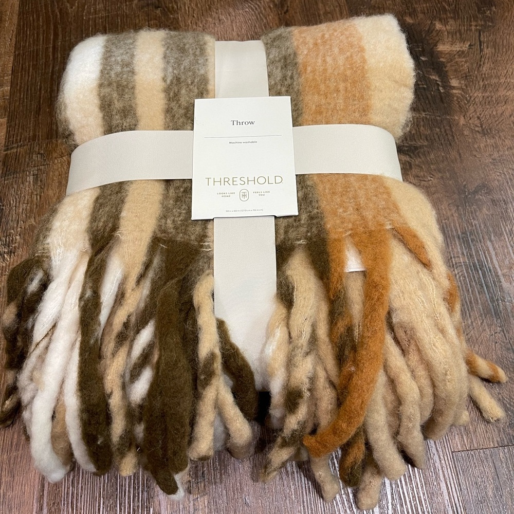 Woven Plaid Throw Blanket - Threshold™ Color Tan